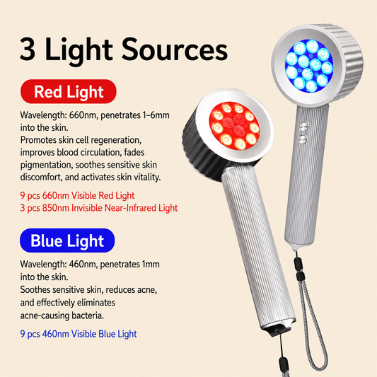 Handheld Red Light Skin Rejuvenation Device